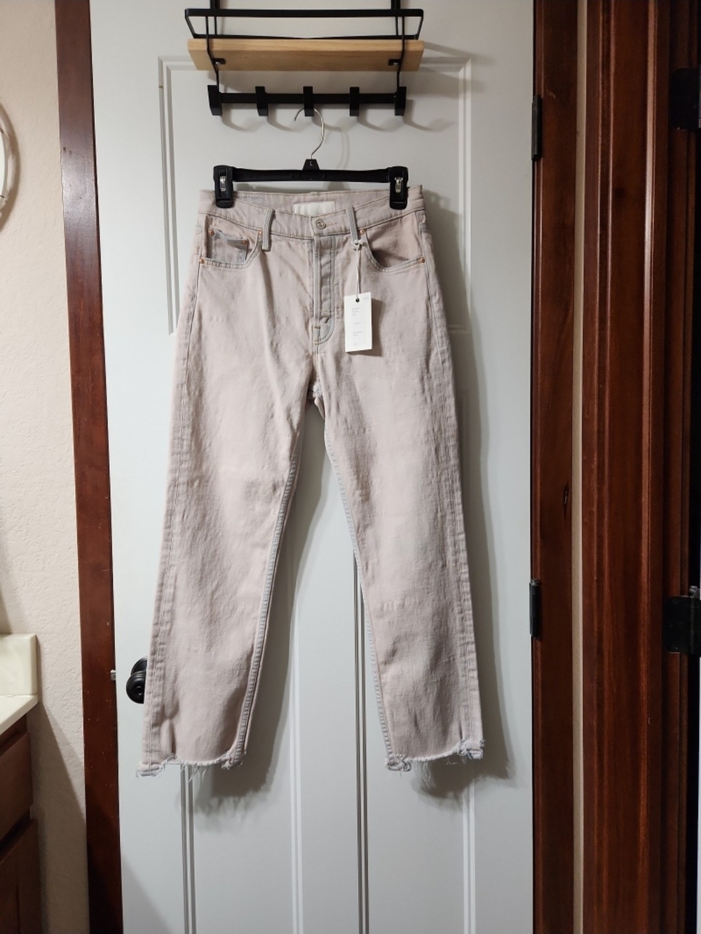 MOTHER Superior Pink Raw Hem Jeans
